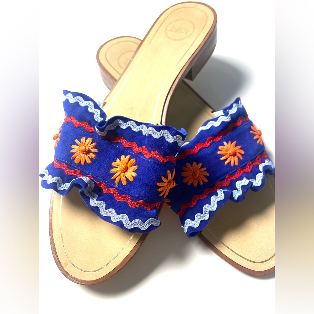 1901 Women Sandals Blue Leather Upper